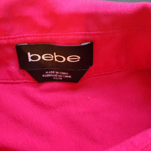 Bebe xs pink long sleeve button up shirt - Picture 4 of 5